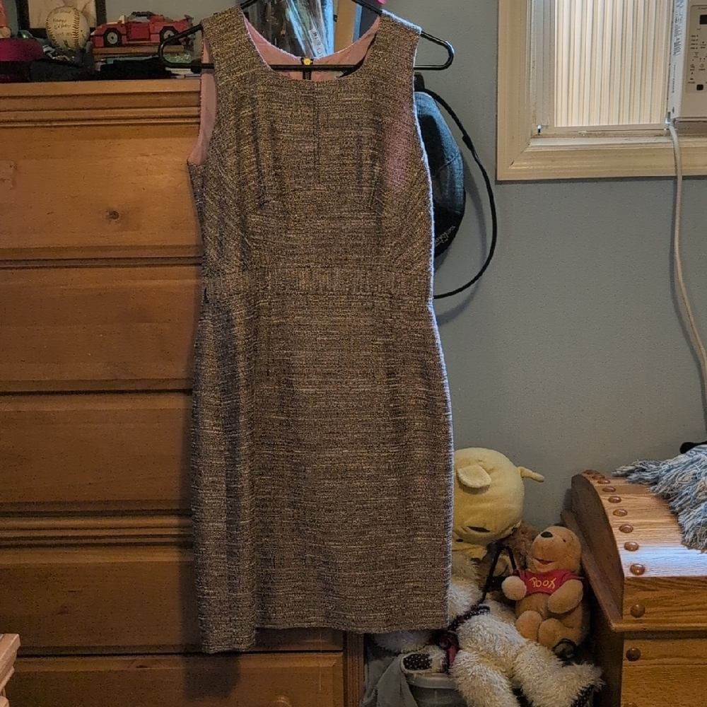 Elegant Gray And Pink Sleeveless Dress